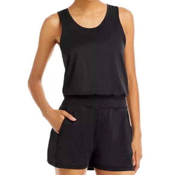 Sweaty Betty Gary Black Racerback Athletic Pull On Romper NWT Size Extra Large - Picture 1 of 8